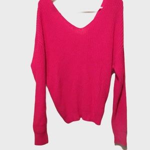 Rue21 Neon Pink Reversible Twist Back Sweater